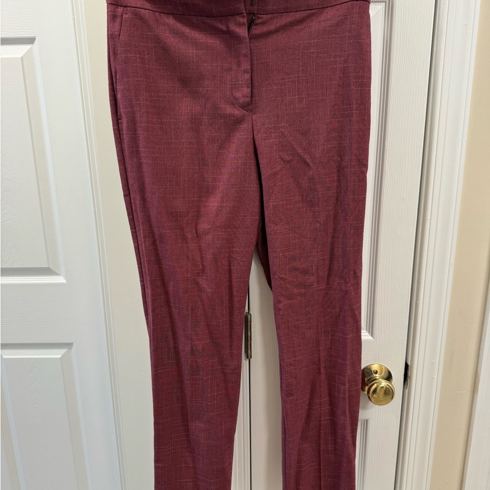 Ann Taylor Red Straight Leg Pants Tailored Fit